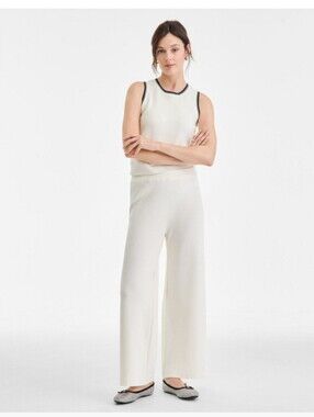 On 34th Women's Cream Wide-Leg Sweater Pants - Size XL